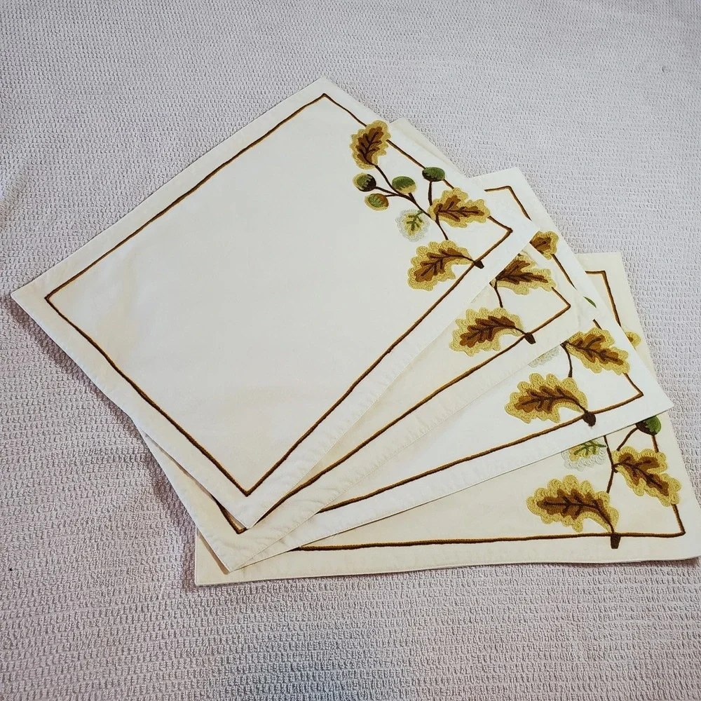 Williams‎ Sonoma Placemats Acorn Fall Set Of 4 Fall Colors